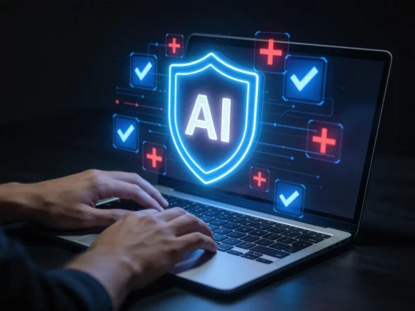 Five cybersecurity tips for protection against AI-powered hackers, including strong passwords, multi-factor authentication and software updates.