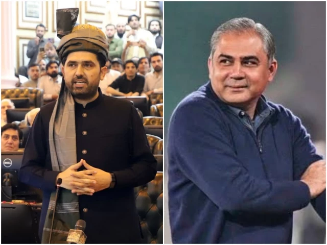 Sohail Afridi and Mohsin Naqvi amid government-PTI negotiations over the long march