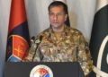 ISPR Director General Lieutenant General Ahmed Sharif Chaudhry discussing Pakistan's position on Iran joining the Makkah Defence Alliance.