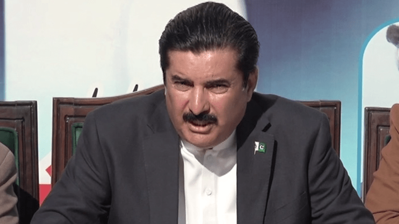 Khyber Pakhtunkhwa Governor Faisal Karim Kundi speaking about the PTI long march