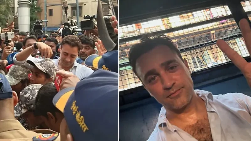 Bollywood actor Imran Khan during the Mumbai protest linked to the Cockroach Janata Party