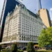 The historic Plaza Hotel overlooking Central Park in New York City.