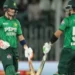 Pakistan batter Maaz Sadaqat celebrates his explosive innings against Sri Lanka in the second T20I