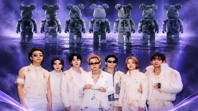 BTS BE@RBRICK collectible figures representing the seven members