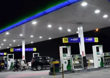 Fuel pump dispensing petrol as Pakistan announces revised petrol and diesel prices.