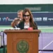 Natalie Baker and tournament organisers at the JFF Women’s World Tennis W15 Futures Tournament in Islamabad