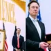 Donald Trump presents Elon Musk with the National Medal of Science during a ceremony at the US Institute of Peace