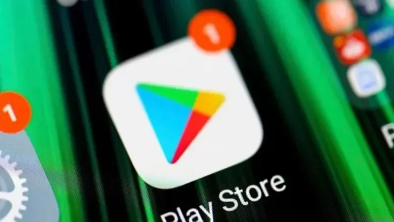 Google Play Store app on a smartphone screen amid UK legal action
