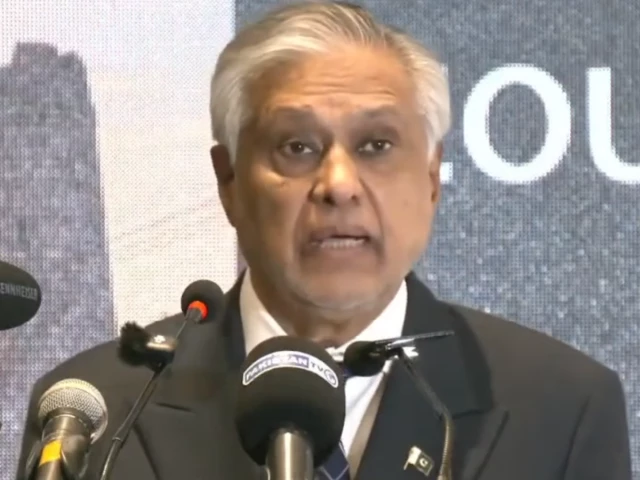 Ishaq Dar speaking about terrorism, security measures and Pakistan’s diplomatic efforts.